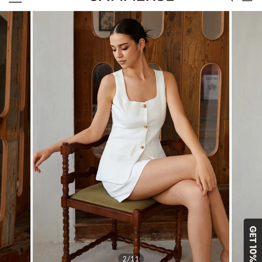 Commense White Button Down Shirt Dress size: S NWT. - Picture 6 of 15